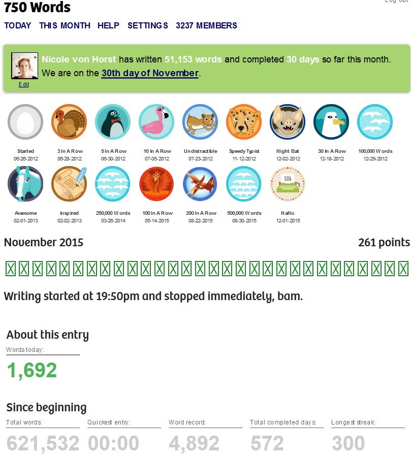 Nicole von Horst wrote 1692 words on Monday November 30, 2015 on 750 Words 2015-12-01 21-57-07